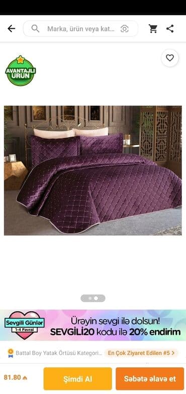 örtükler: Yataq üçün Yeni rəng - Bənövşəyi Yataq örtüyü, Ünvandan götürmə, Ödənişli çatdırılma — 1