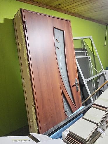 Məhəccərlər: Taxta giriş/qapı dəsti – şüşəli, dekorativ dizayn - Material: ağac — 1