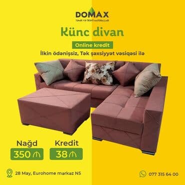 ikinci əl kunc divanlar: Künc divan, Qonaq otağı üçün, Yataq otağı üçün, Parça, Bazalı, Açılan, Kitab — 1
