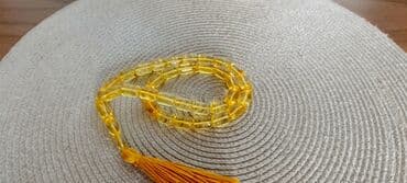 muncuqdan qolbaq: 100% təbii,bütöv daş kəhrəba!33 ədəd parlaq limon rəng,şəffaf kəhrəba — 7