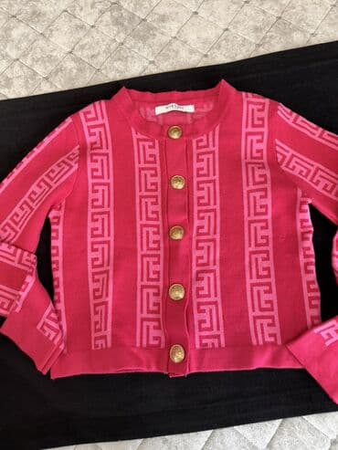 Hicab: Qadın sviteri/kardiqan – çəhrayı tonlarda, yunan frezi naxışlı — 1