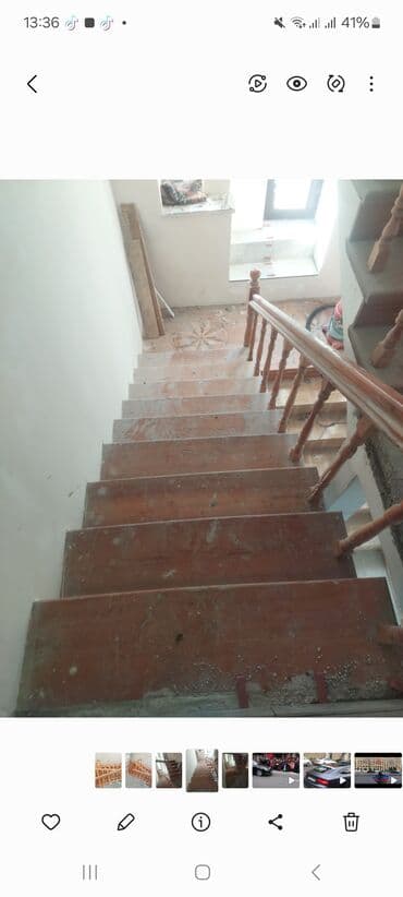 Maye divar kağızları: Taxta pilləkən – interyer üçün hazır konstruksiya - Material: möhkəm — 4