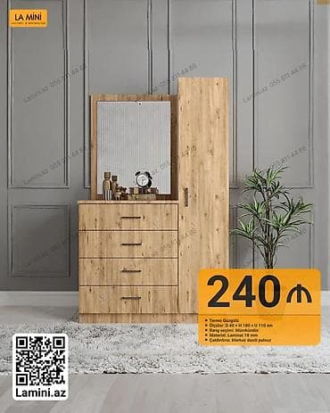 zivella az: Düz dolab, Yataq otağı üçün, Şifonyer, Açılan, Korpuslu, 1 qapı — 1