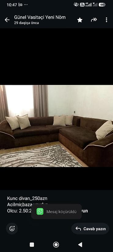ramana sudculuk: Kunc divan_250azn Acilmir,baza yoxdur. Olcu: 2.50:2.50. Enlidir — 1