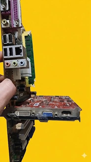 ram ddr 2: ASUS P5KPL əsas plata + Intel Core 2 Quad prosessor + videokart (DVI/ — 7