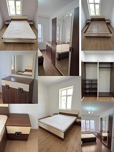 Двуспальная кровать, Шкаф, Трюмо, Тумба, Б/у at lalafo.az Двуспальная кровать, Шкаф, Трюмо, Тумба, Б/у