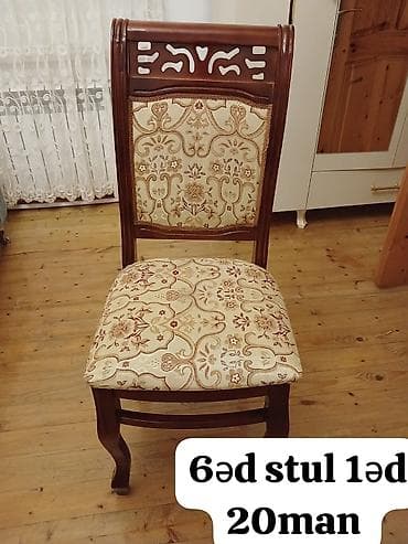 il: Məhsul: 6 ədəd klassik taxta stul Təsvir: - Rəng: tünd qəhvəyi taxta — 1