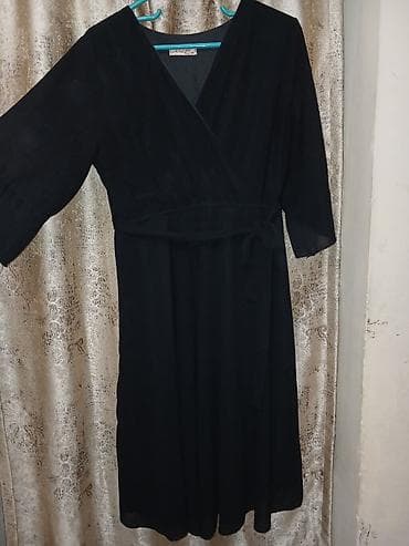 prada eynək: Qara rəngli qadın paltarı - Model: sarafan tipli, “wrap”/kəsişən — 4