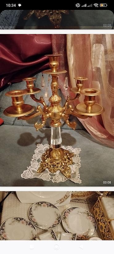 Məişət qabları dəsti - Porşelen servis: krem rəngli, incə mavi — 3