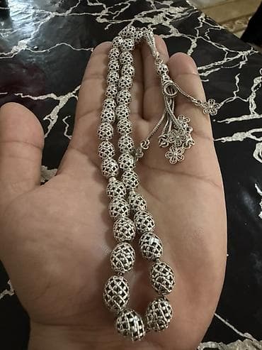 sedef tesbeh: Gümüş təsbeh - Material: yüksək keyfiyyətli gümüş (şəbəkə/kəfkir — 1