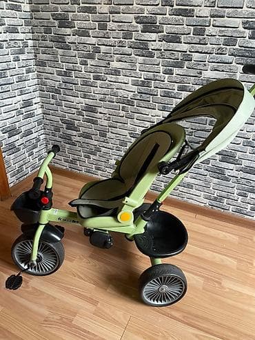 velosib: Uşaq üçün 3 təkərli velosiped-araba (trike) - Rəng: açıq yaşıl - — 2