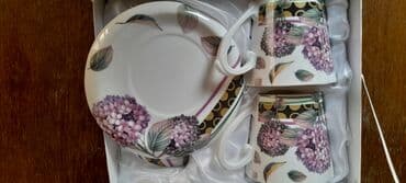 Qəhvə dəstləri və servizlər: Çay dəsti, rəng - Bənövşəyi, Farfor — 4