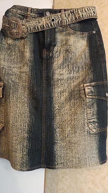 triko dest: Denim dəst – yubka və gödəkcə - Material: qalın cins parça - — 1