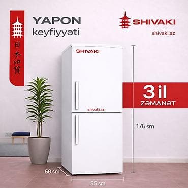 uslitel satilir: Yeni 2 qapılı Shivaki Soyuducu Satılır, rəng - Gümüşü — 3