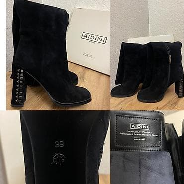 sapo: Aidini Primo qadın çəkmələri - Rəng: qara - Material: zərif süet — 1