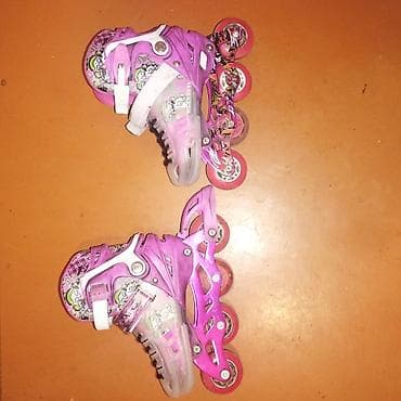 Roliklər: Uşaq üçün bənövşəyi/çəhrayı inline konkis (roller skates) ölçüsü 35 — 2