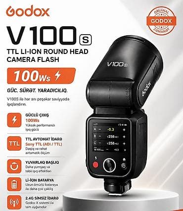 Godox V100S (Sony üçün) – Professional Flash FLƏŞ • 100Ws güc – — 1
