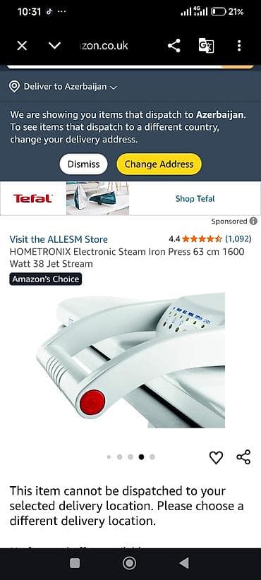 paravoy ütü: HOMETRONIX Electronic Steam Iron Press – 63 sm, 1600 W, 38 Jet Steam — 6