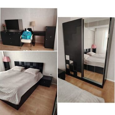 двухъярусная кровать баку: 2 односпальные кровати, Комод, Трюмо, 2 тумбы, Турция, Б/у — 1