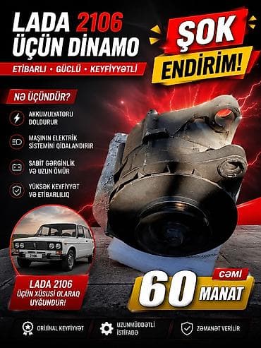 esan akumulator: Məhsul: LADA 2106 üçün dinamo (generator) Xüsusiyyətlər: - LADA 2106 — 2
