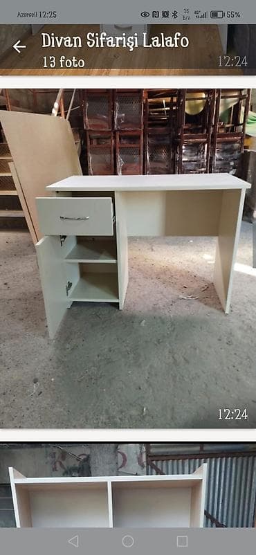 masa ders: Düz masa, Stulsuz, Polkalı, Siyirməli, Sadə laminat — 5