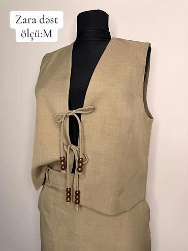 Zara qadın dəsti – ölçü: M yenidir - Rəng: bej - 2 hissədən ibarət