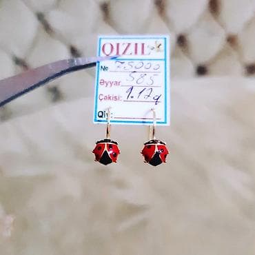 usaq sirqasi: Sırğa, Sarı qızıl, 585 Əyar, 112 g — 1