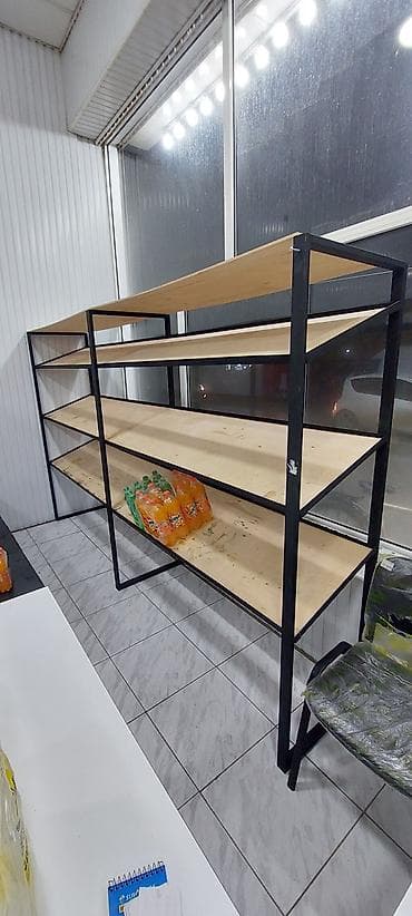 Оборудование для мойки: Mağaza üçün metal karkaslı vitrin rəfi - Konstruksiya: qara rəngdə — 2