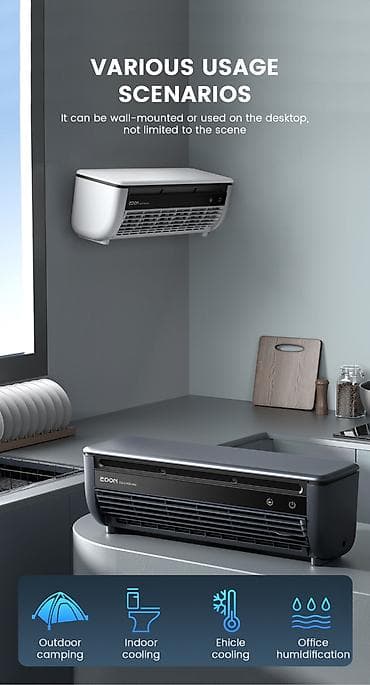 ventil: Air Cooling Mist Fan E868 Mini Kondisioner, sərinkeş, nəmləndirici — 3