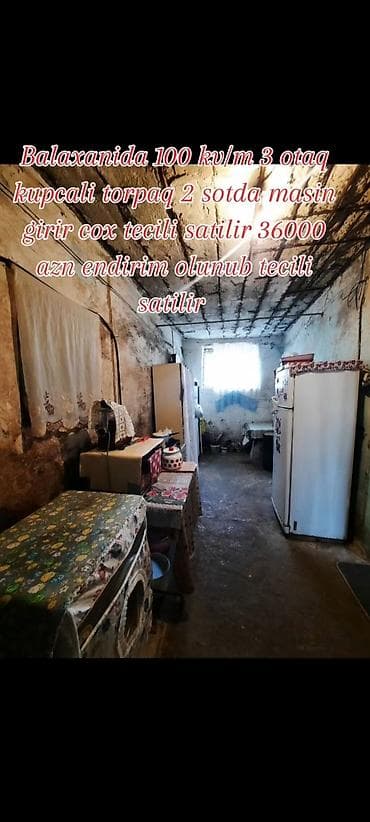 Balaxanı qəsəbəsində 100 kv.m sahəli, 3 otaqlı həyət evi. Torpaq — 7