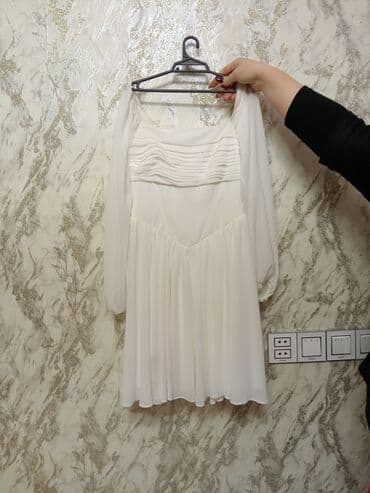 Dəstlər, kostyumlar: Qadın paltarları dəsti - Açıq mavi mini don: qısa qollu, kvadrat — 4