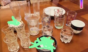 Блюда для тортов и сладостей: Миски, Набор из 6 шт., цвет - Синий, Фарфор, СССР — 19