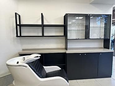 resepsion stol: Salon üçün modul mebel və vitrin dəsti - Rəng: qara (mat), iş səthi — 3