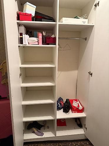 paltar asılan: 4 qapılı, Ağ, Digər material, Açılan, Düz dolab — 1