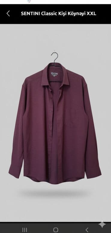 3 duymə koynək: Köynək, 2XL, rəng - Bənövşəyi — 2