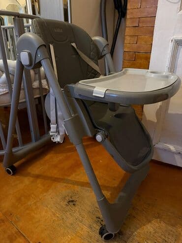 Столы для кормления: Kidilo uşaq yemək stulu - Rəng: boz - Tənzimlənən bel dayağı və — 1