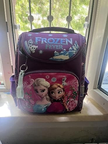 mektebli canta: Uşaq məktəb çantası – “Frozen Fever” temalı - Rəng: bənövşəyi — 1