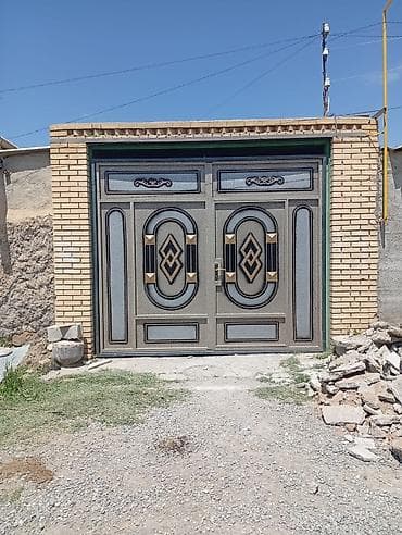 Dəmir Həyət darvazası, Yana açılan, Mexaniki, rəng - Boz