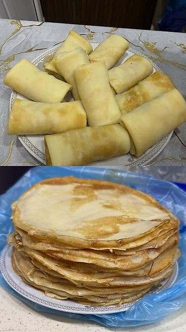 seki halvasi: Ev şəraitində hazırlanmış nazik blinçiklər - Süd, yumurta, un və kərə — 1