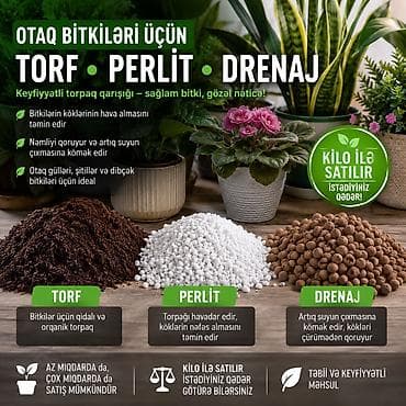 🌿 OTAQ BİTKİLƏRİ ÜÇÜN TORF • PERLİT • DRENAJ 🌿 🪴 Otaq gülləri və
