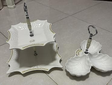 Столовые приборы: Zərif süfrə dəsti – iki mərtəbəli servis qabı və üç bölməli — 1