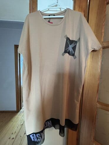 Hicab: Qadın tunik-köynək - Rəng: bej - Yaxa: dairəvi - Qol: qısa, rahat — 2