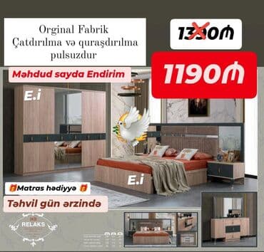 perla mebel metbex mebelleri: Yataq desti yeni — 1