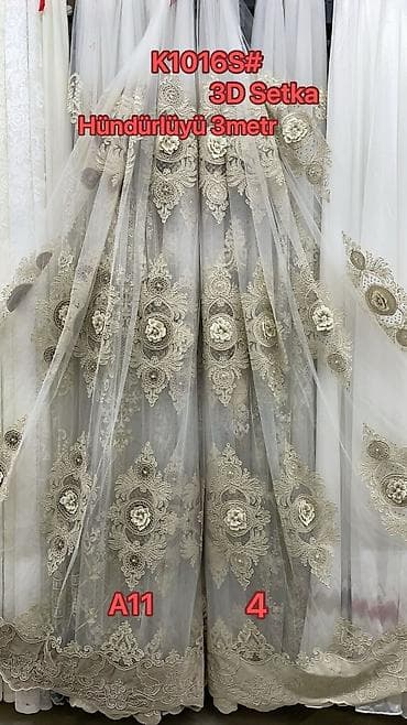 metbex perdeleri 2019: Tül pərdə – model 0093 seriyası - Material: incə, işıqlı tull (yarı — 10