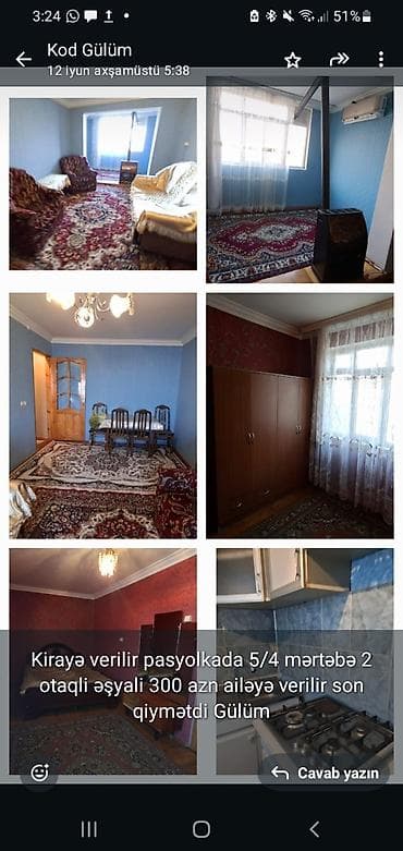 Kirayə mənzil - Pasolkada, 5 mərtəbəli binanın 4-cü mərtəbəsi - 2