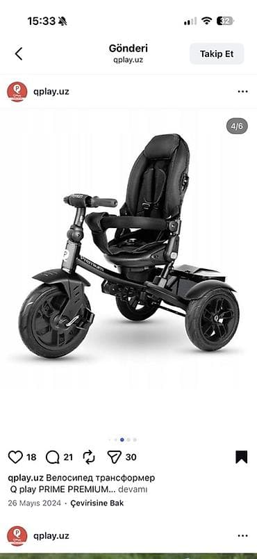 velo icarə: QPlay PRIME PREMIUM uşaq üçtəkərli velosiped-trasformer - Yaş və — 3