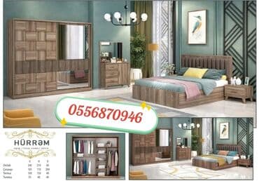 ders masaları: İkinəfərlik çarpayı, Dolab, Termo, 2 tumba, Azərbaycan, Yeni — 6