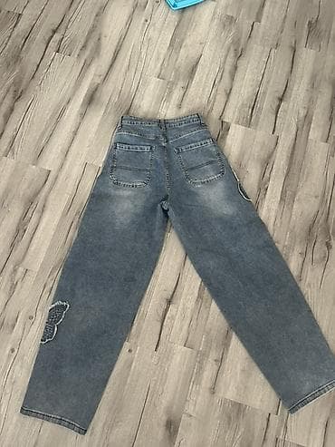 Cinslər: Məhsul: BLACK COCO brendinin qadın jeans şalvarı - Model: Geniş kəsim — 3