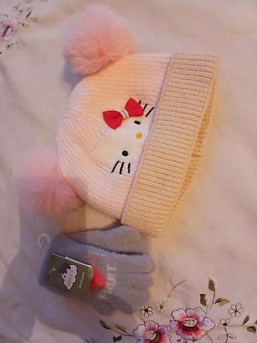 Bayram kostyumları: Uşaq üçün qış dəsti – şapka və əlcək - Şapka: açıq çəhrayı trikotaj — 2