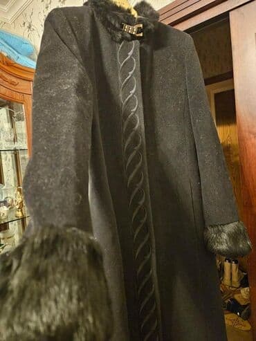 Женская обувь: Qadın qış palto - Rəng: Qara - Model: Uzun, düz kəsim - Material — 2